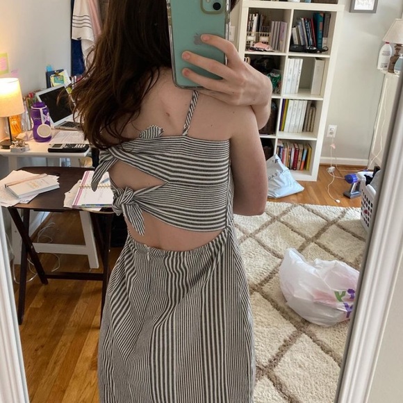 gray and white striped dress - Picture 2 of 2